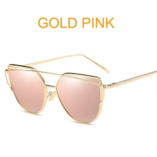 Metal reflective flat lens sunglasses