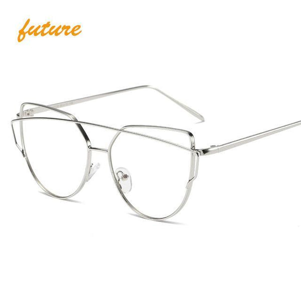 Metal reflective flat lens sunglasses